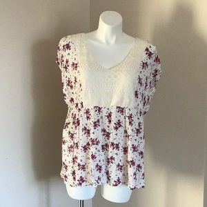 Torrid White Floral Top